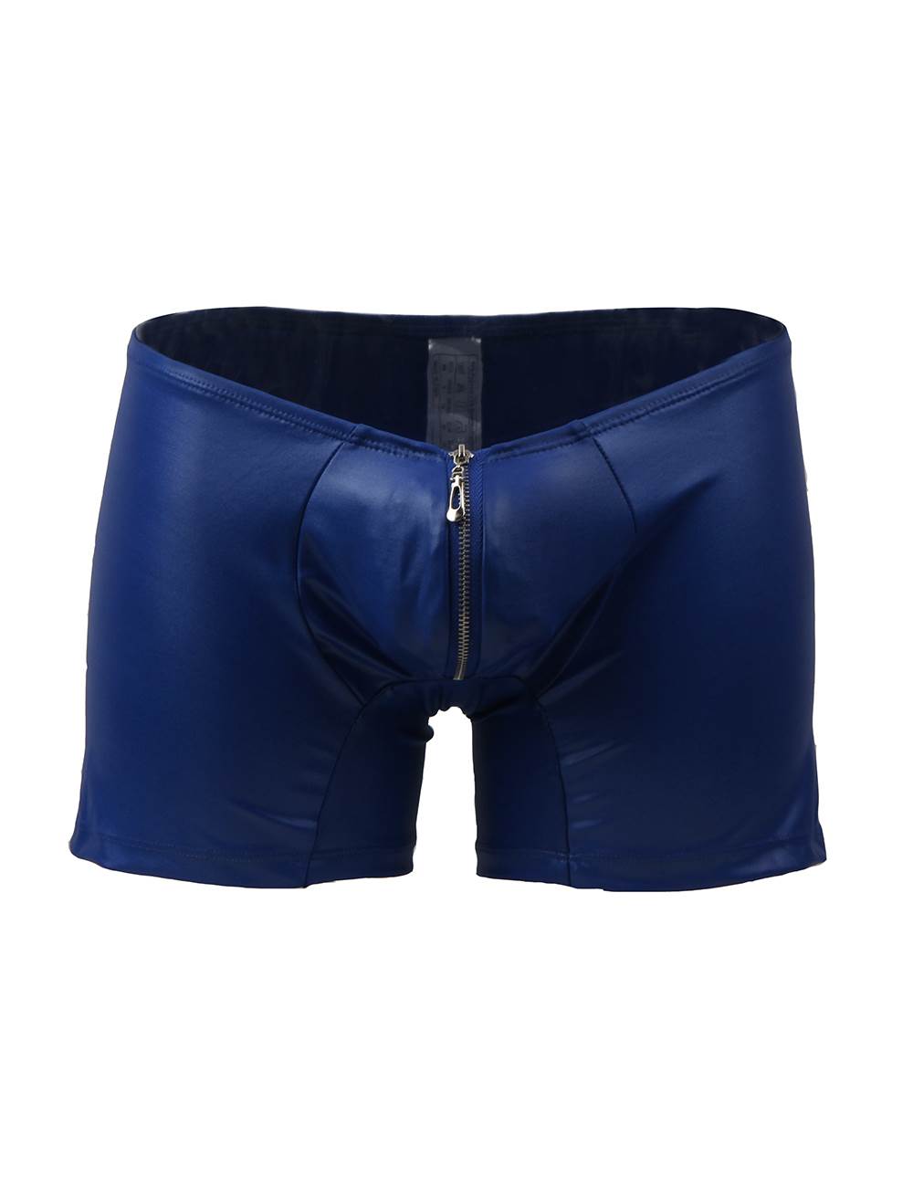 JCSTK - Mens Wetlook OY-MP069 Boxer Shorts with Zipper Pouch Front Blue