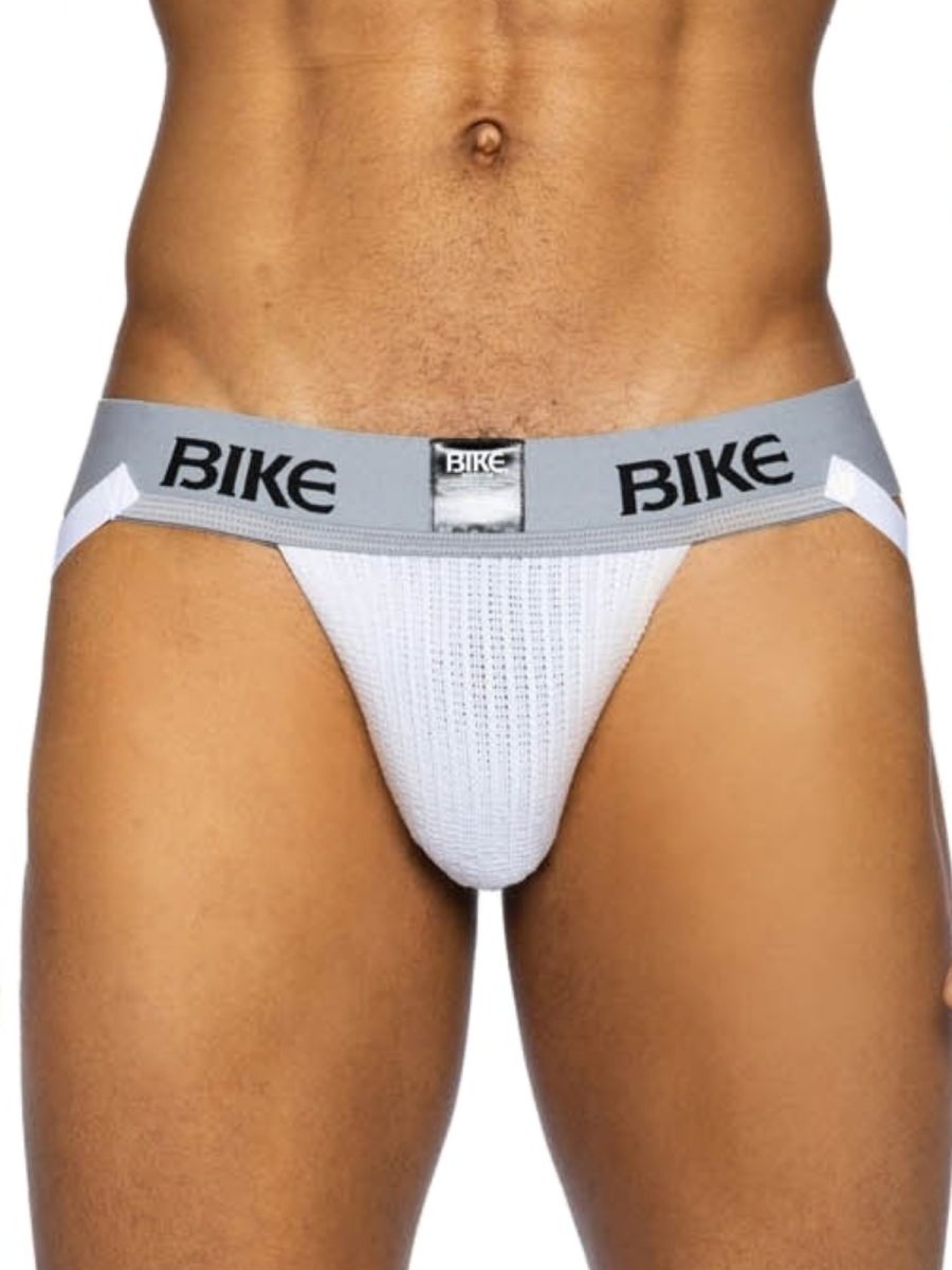 BIKE Athletic BAS304 Classic Mens Athletic Jockstrap White Plus Sizes