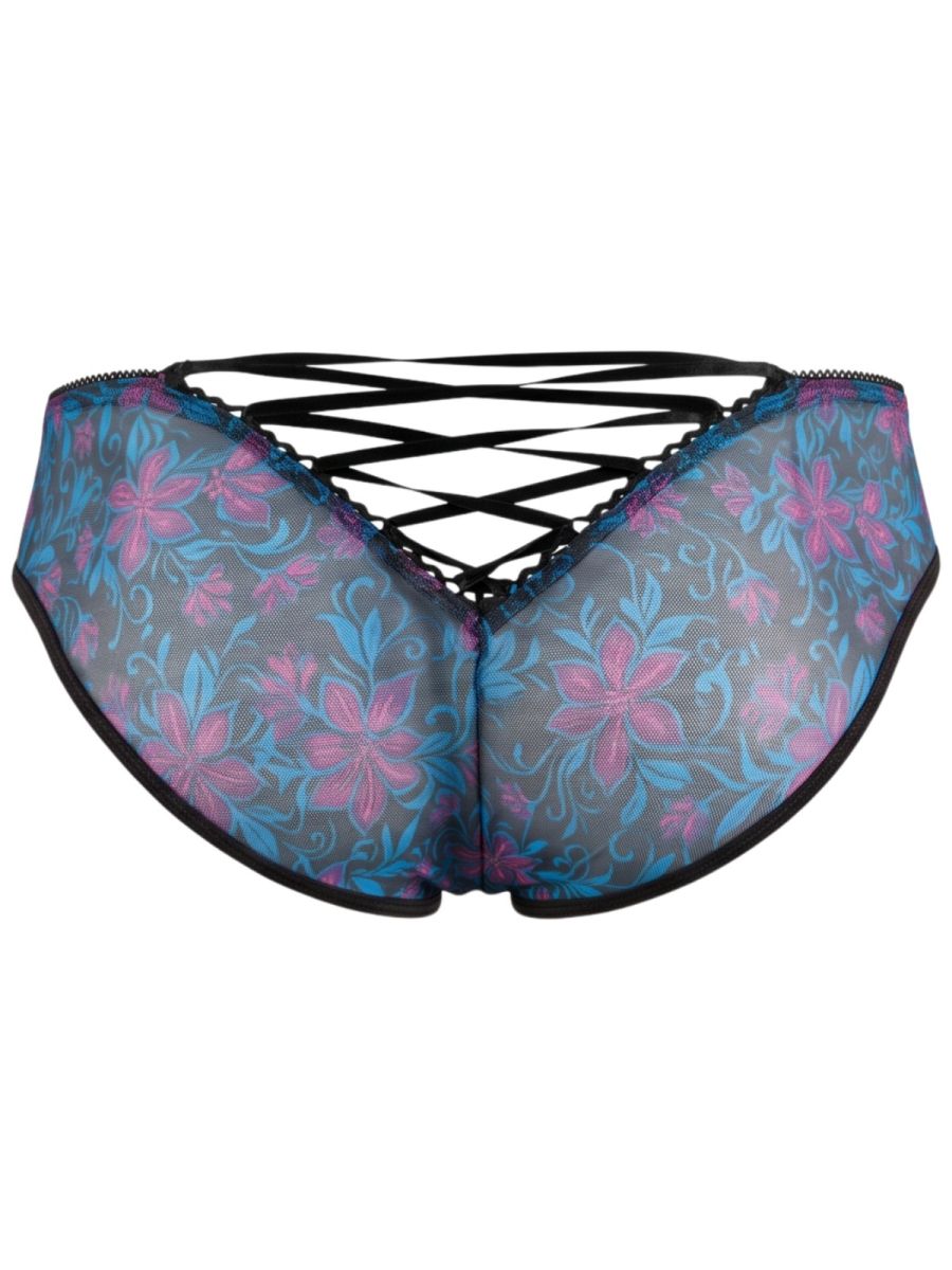 CandyMan 95005 Mens Printed Floral Mesh Briefs Blue