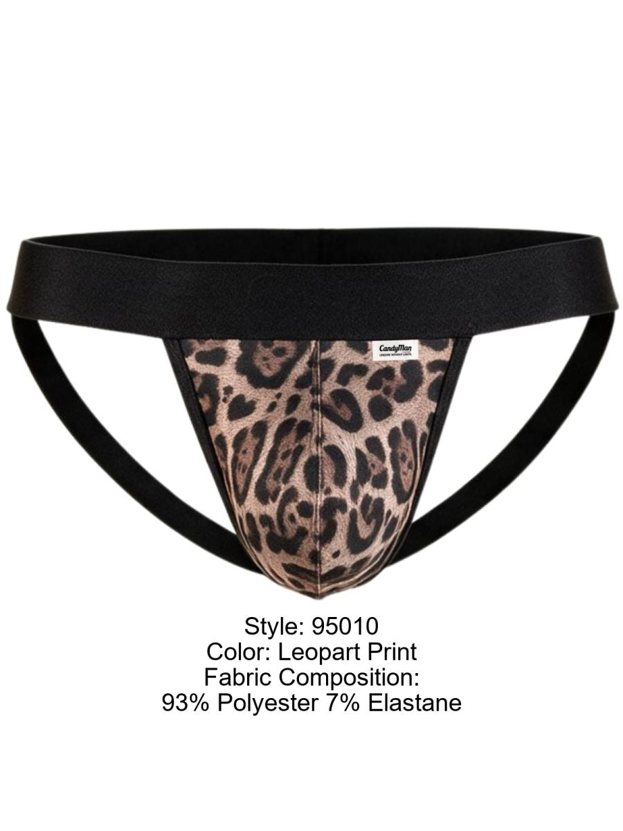 CandyMan 95010 Mens Microfiber Unleash Your Untamed Side Jockstrap Leopard Print
