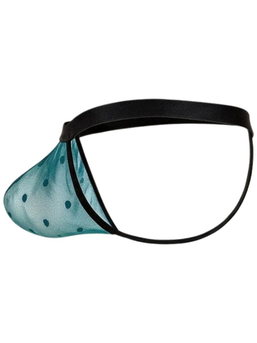 CandyMan 95017 Mens Stretch Dot Mesh Daring Attraction Thongs Emerald