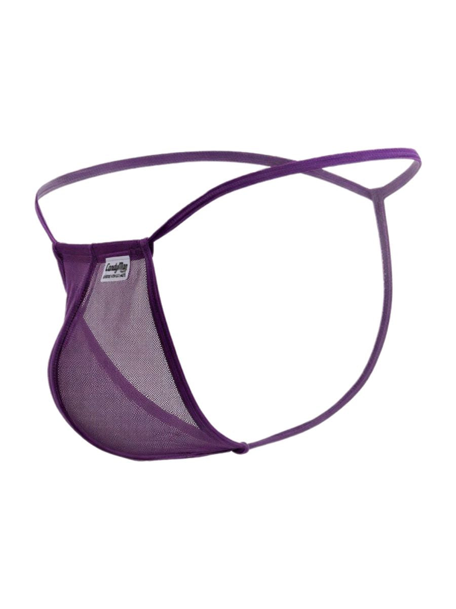 CandyMan 9586 Mens Sexy G-string Thong Purple Mesh