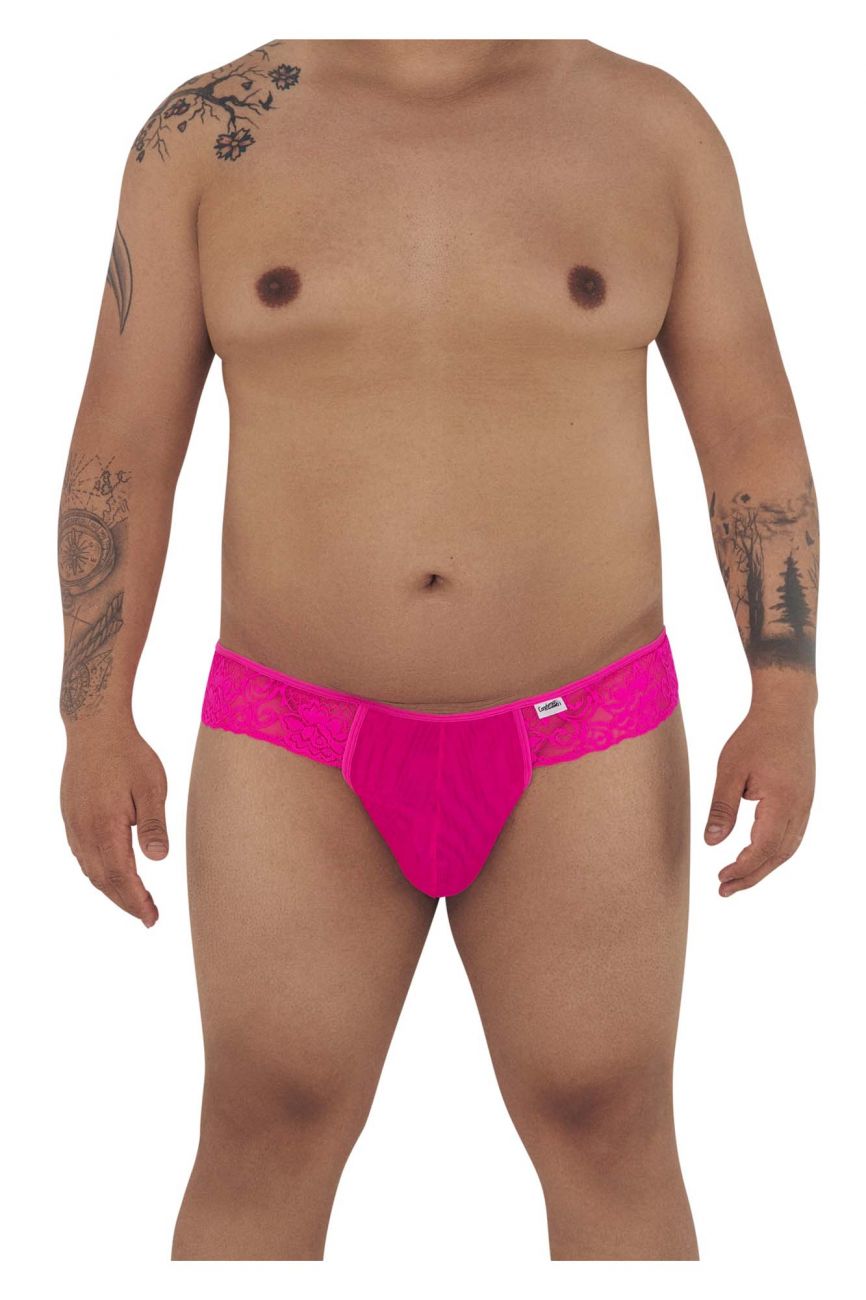 JCSTK - CandyMan 99392X Lace Thongs Hot Pink Plus Sizes