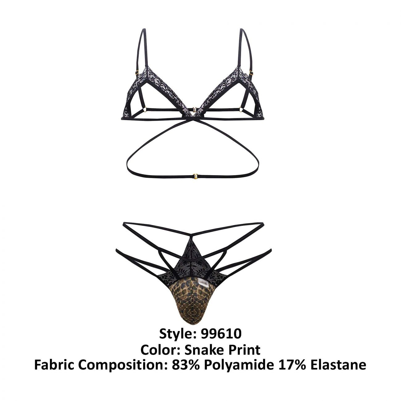 JCSTK - CandyMan 99610 Harness Thong Outfit Snake Print