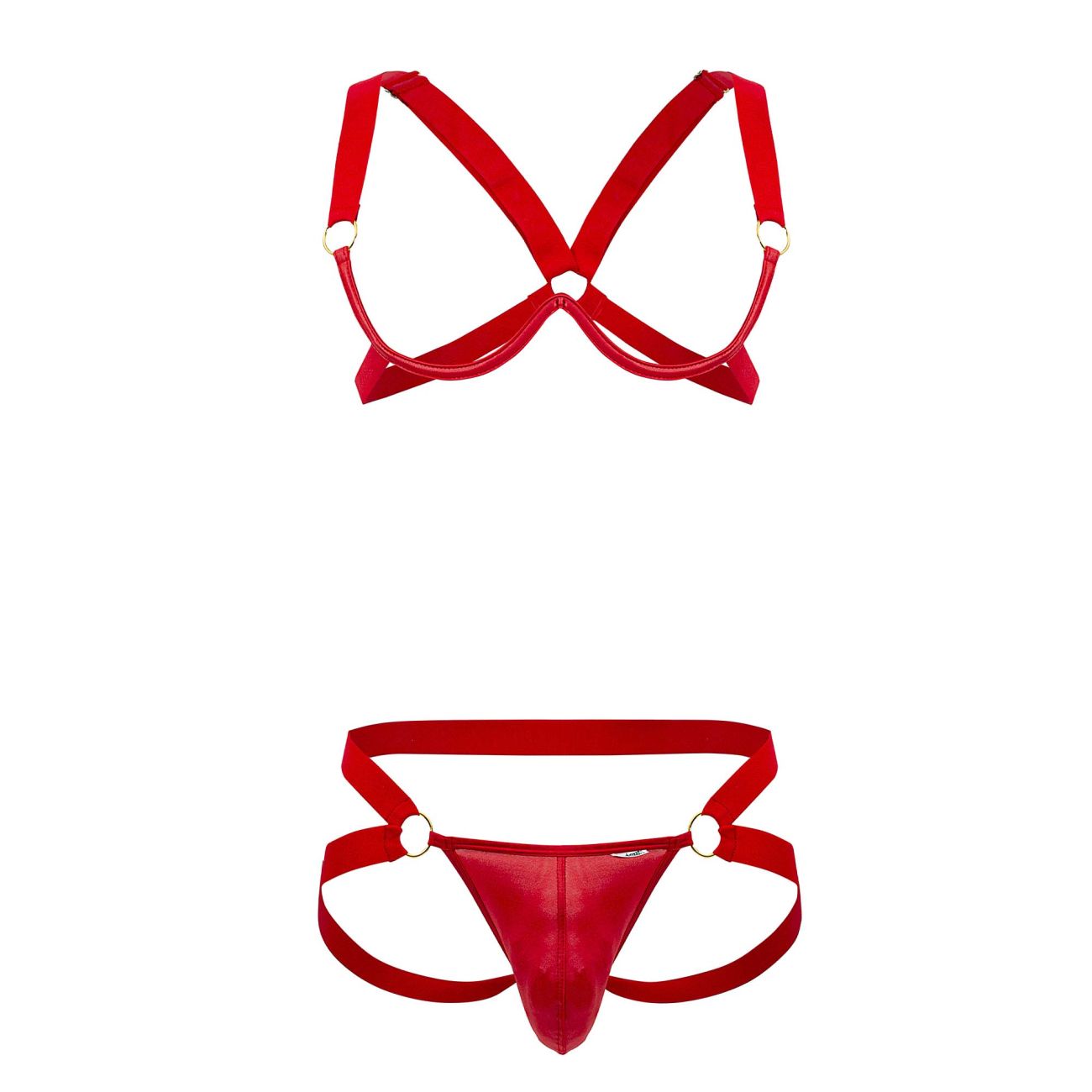 JCSTK - CandyMan 99731 Harness-Bra Two Piece Set Red