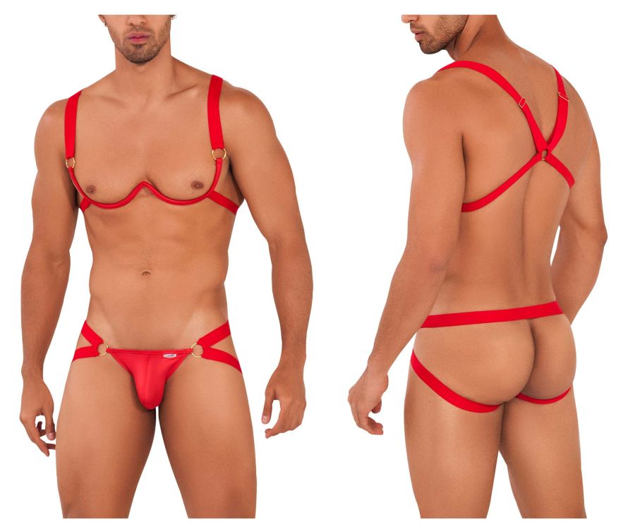 JCSTK - CandyMan 99731 Harness-Bra Two Piece Set Red
