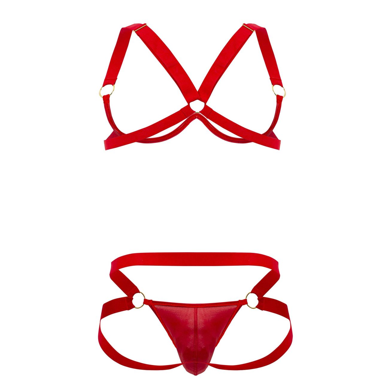 JCSTK - CandyMan 99731 Harness-Bra Two Piece Set Red