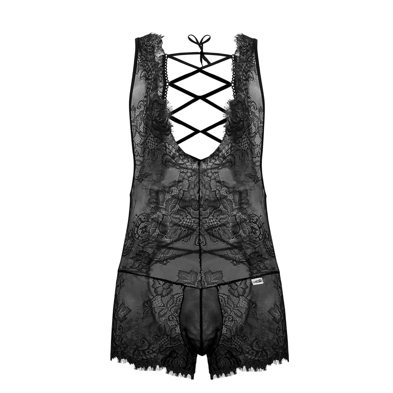 CandyMan 99743 Lace Bodysuit Black
