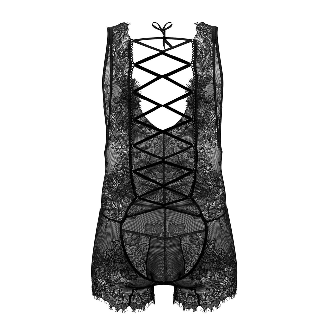 CandyMan 99743 Lace Bodysuit Black