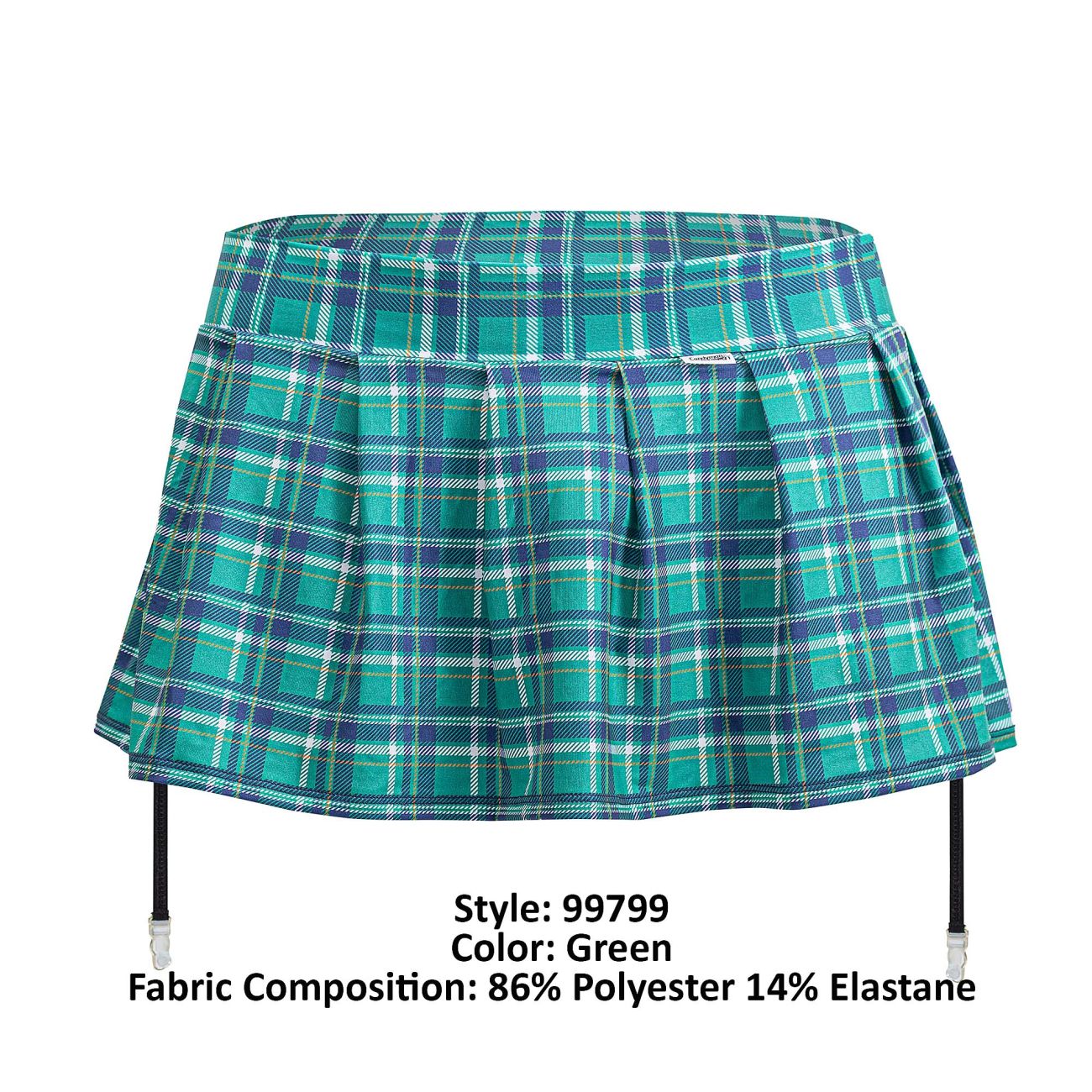 CandyMan 99799 Garter School Girl Skirt Outfit Green