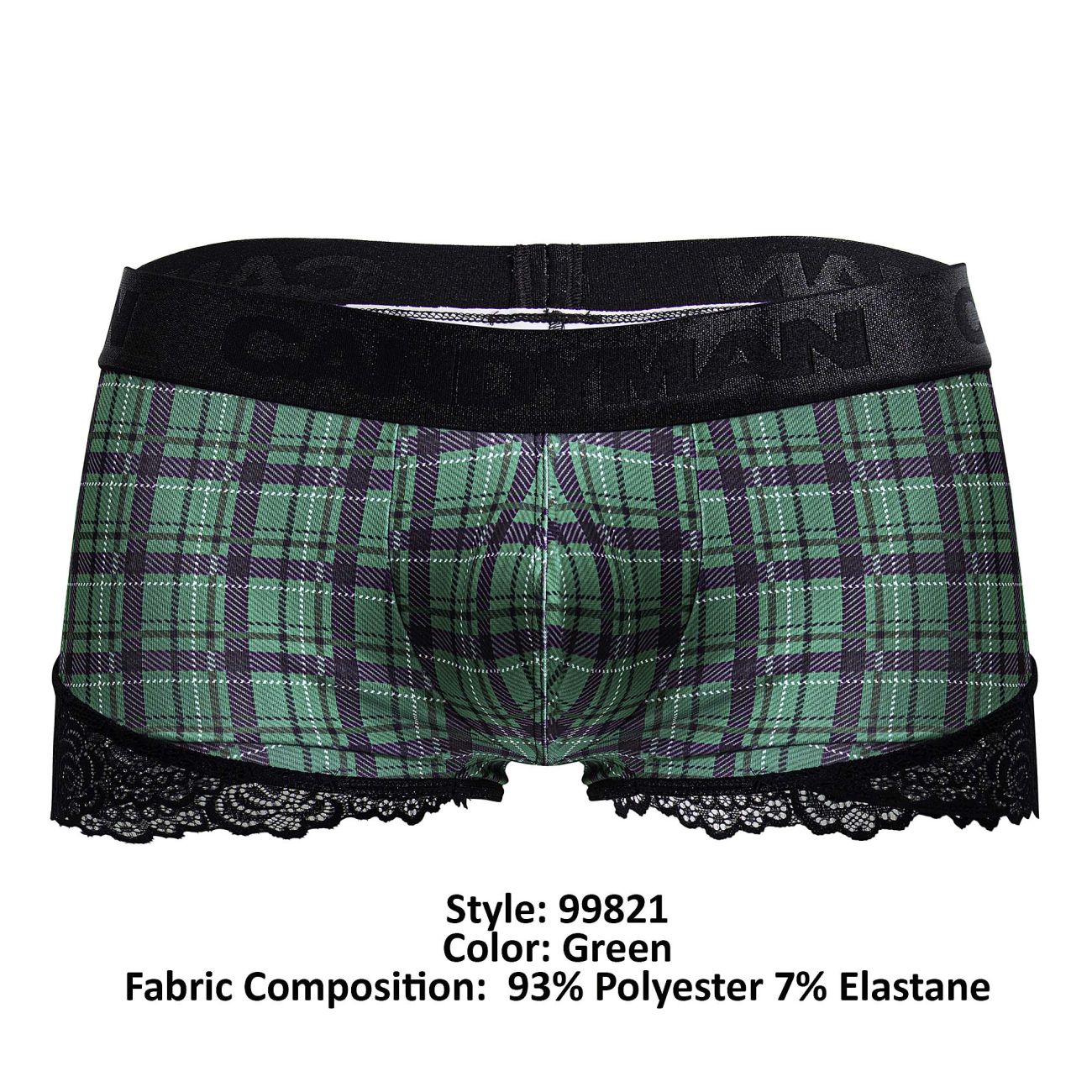 CandyMan 99821 Back to School Trunks Green Plaid