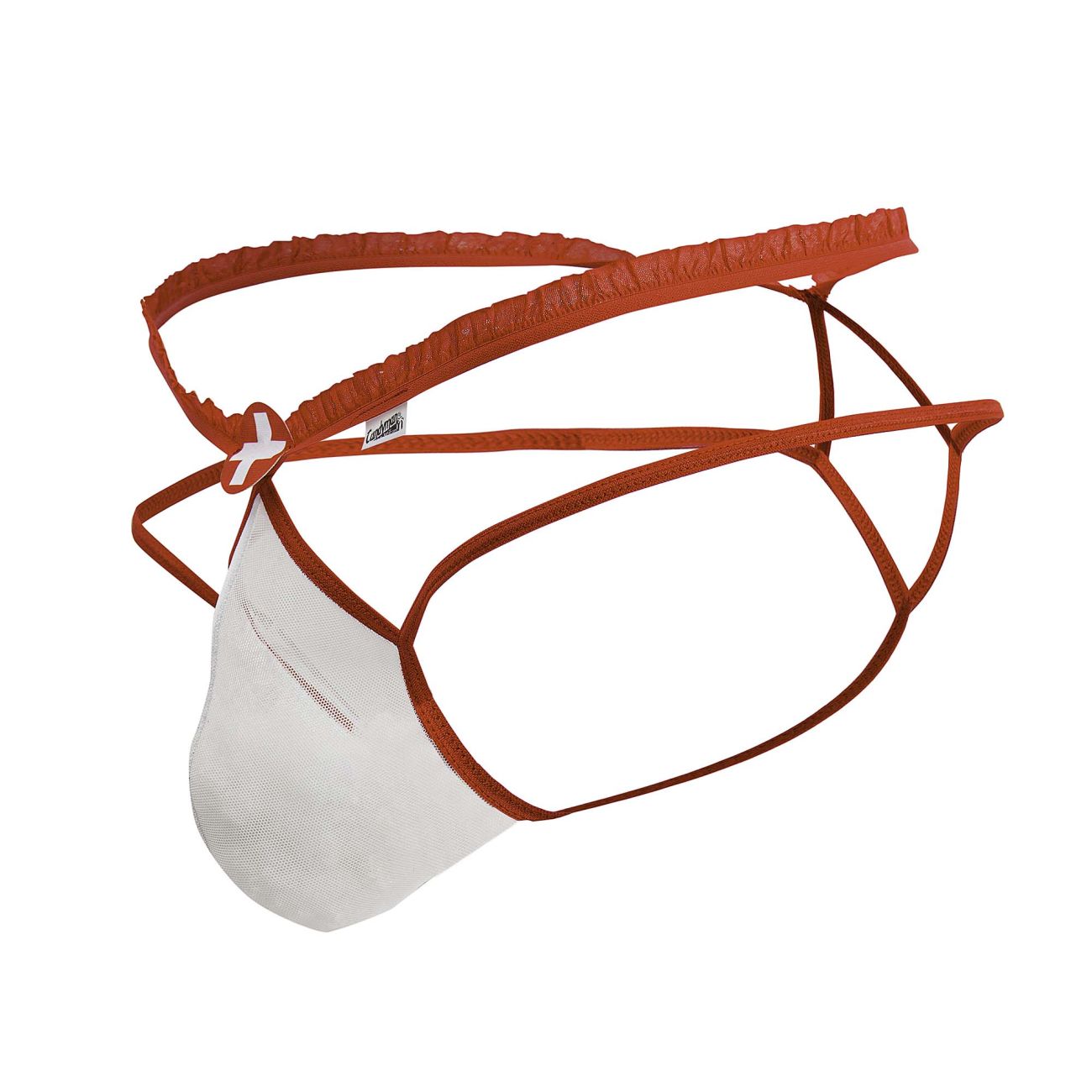 CandyMan 99833 Murse Male Nurse Costume Thongs Red & White