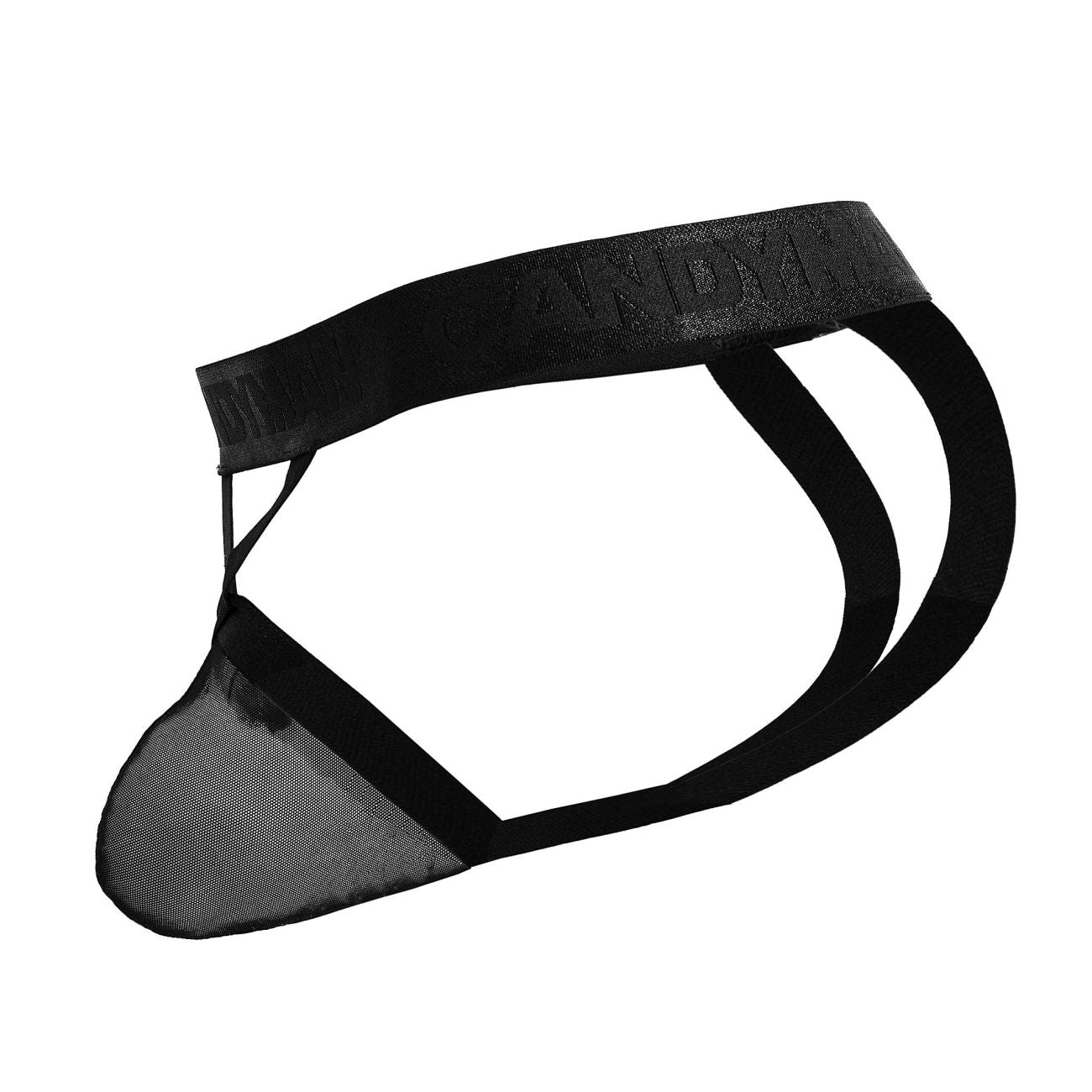 CandyMan 99847 Mens Mesh Jockstrap Thong Black