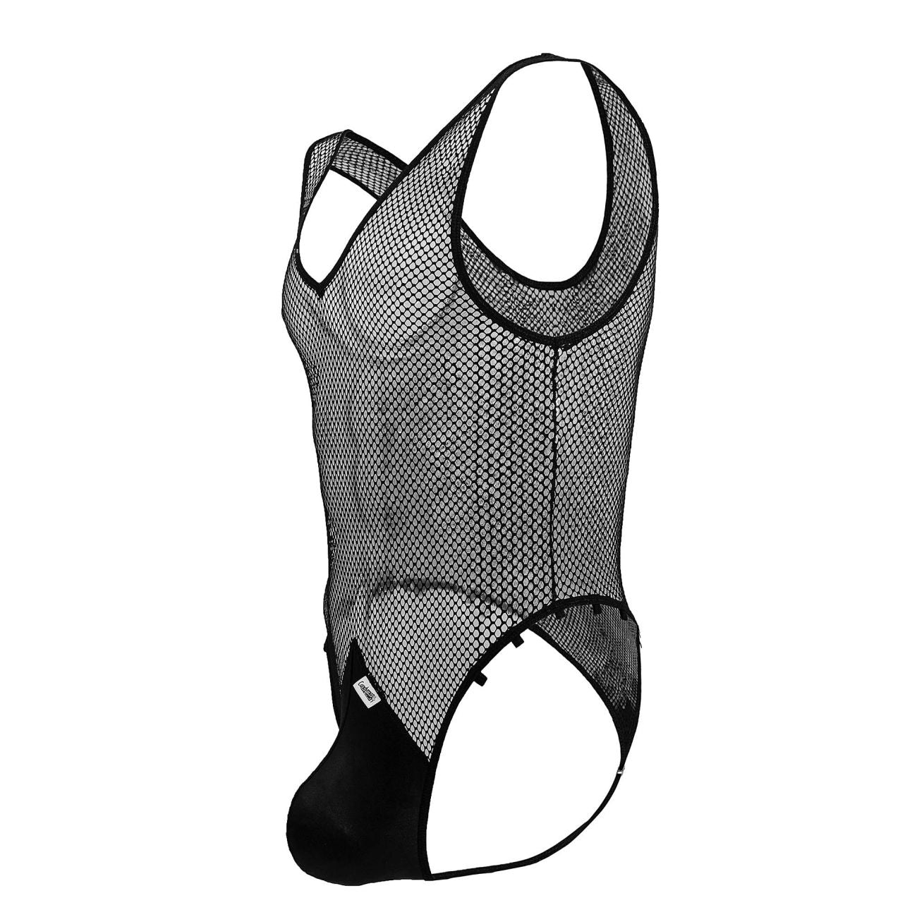 CandyMan 99858 Mens See-through Fishnet Bodysuit Black