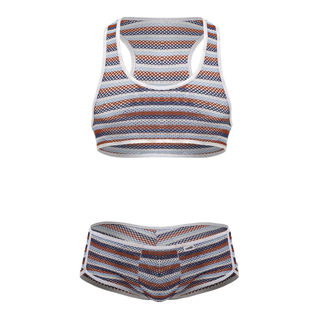 CandyMan 99859 Mens Sexy Two Piece Outfit Stripes