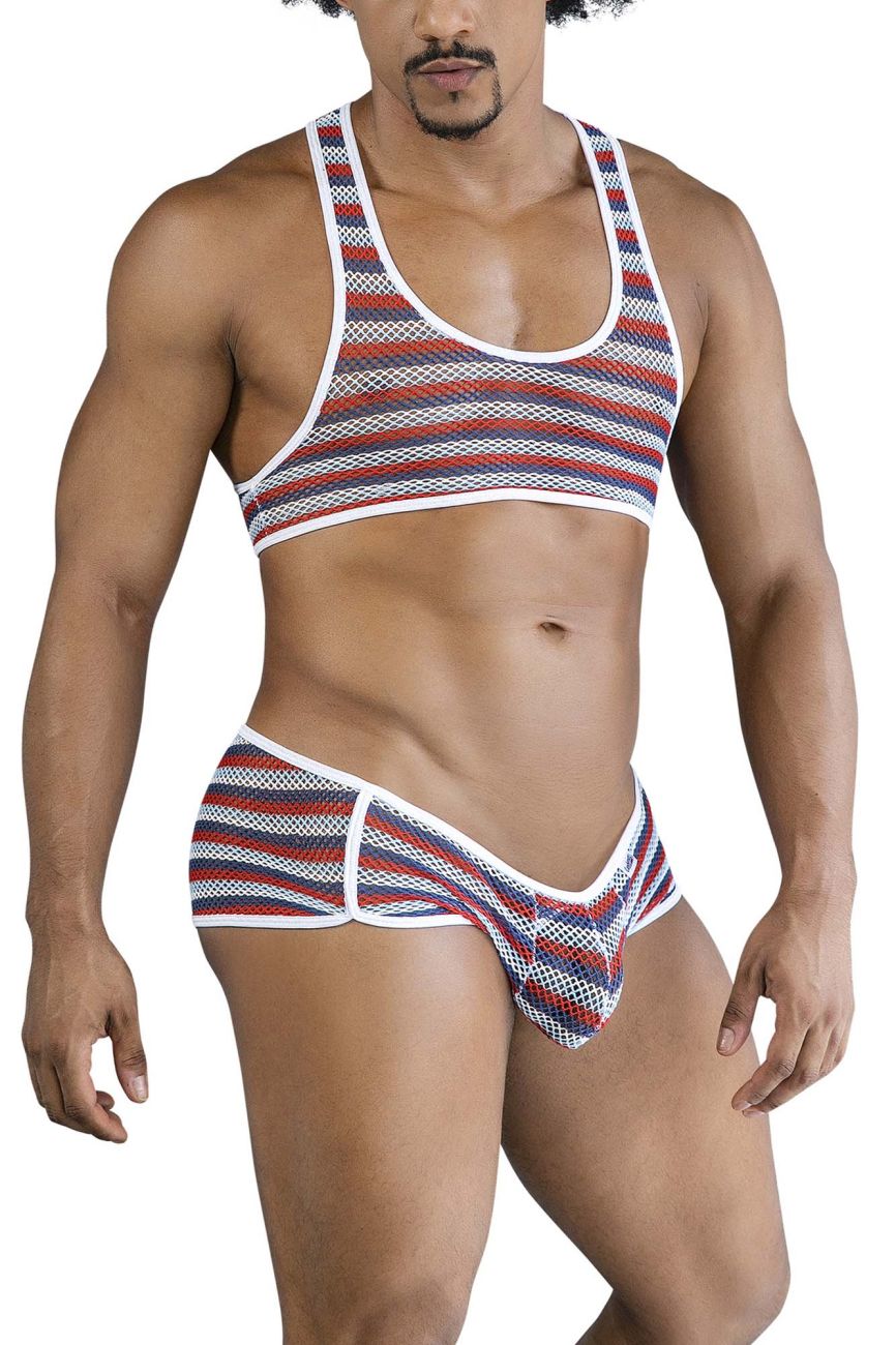 CandyMan 99859 Mens Sexy Two Piece Outfit Stripes