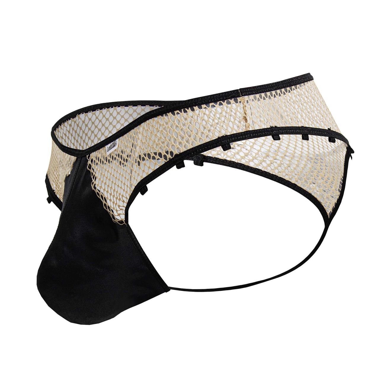CandyMan 99860 Mens Sexy Fishnet Thong Panty Nude-Black