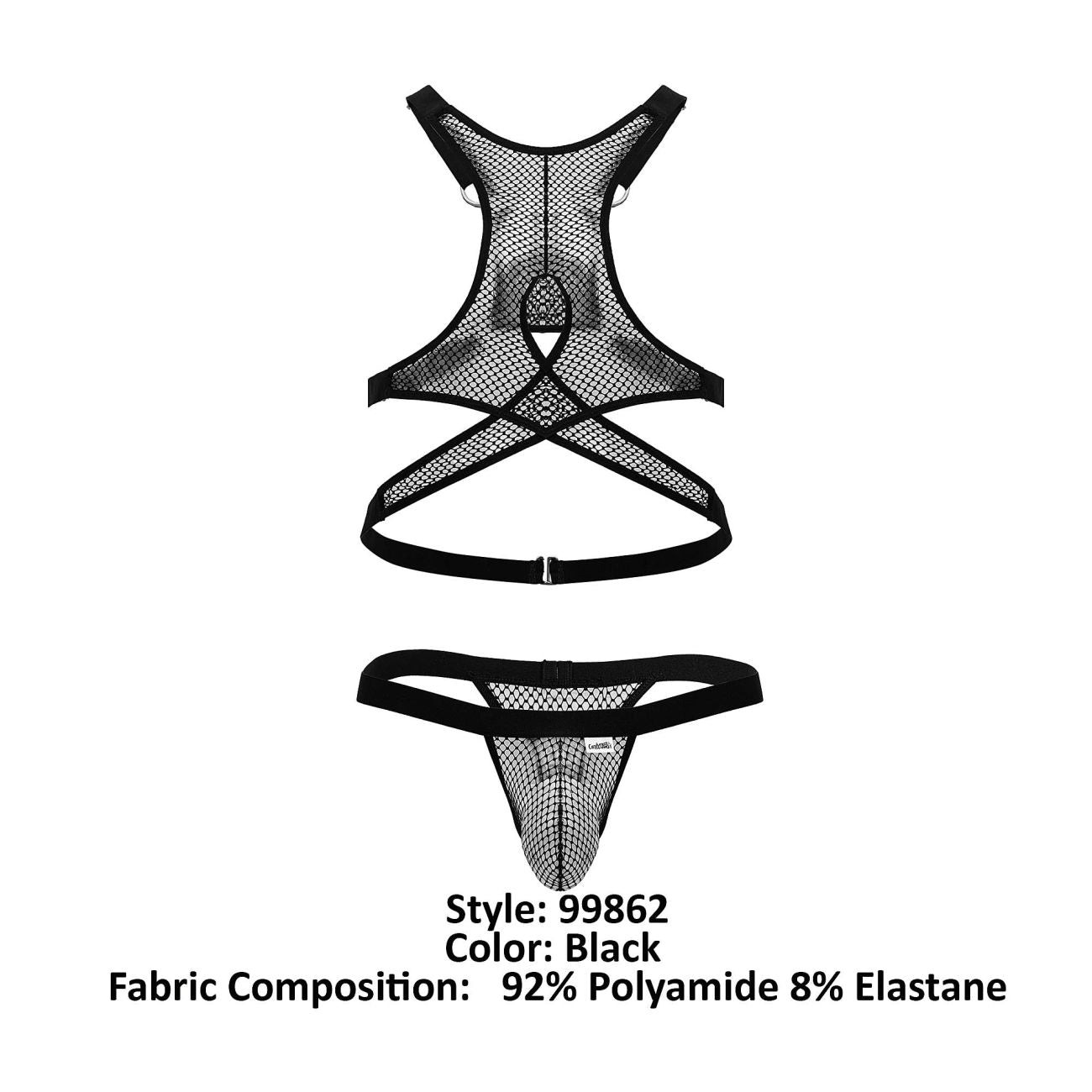 CandyMan 99862 Mens Fishnet Strappy Harness Outfit