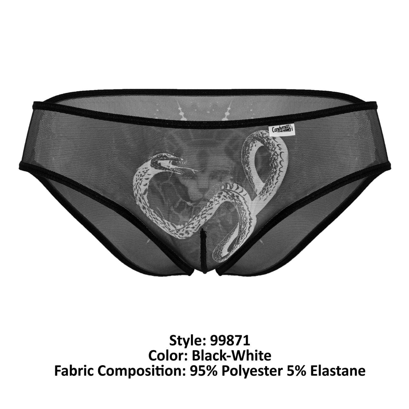 CandyMan 99871 Egyptian Mens Sexy Briefs Black-White