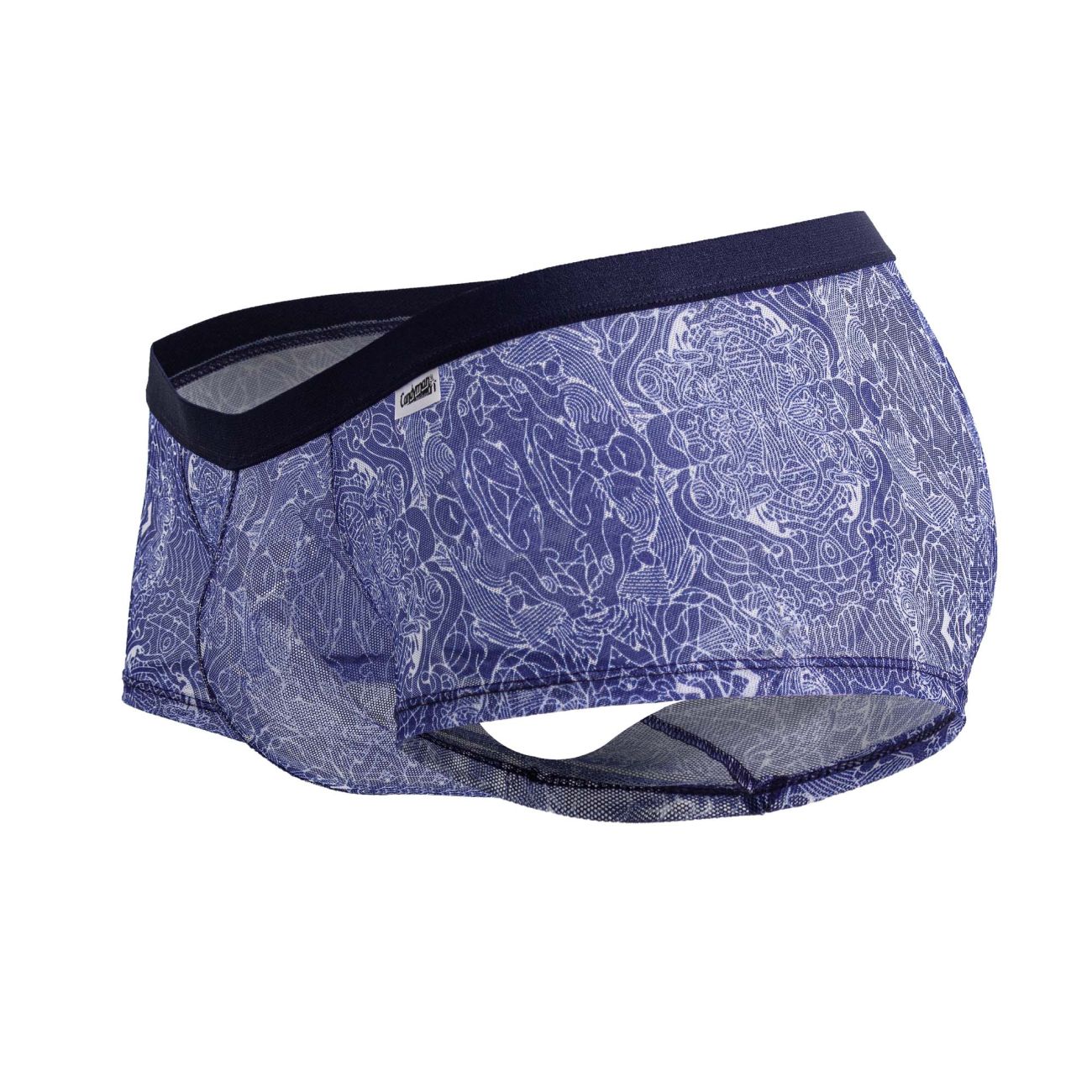 CandyMan 99873 Mens Water Print Breathable Mesh Trunks Blue-White