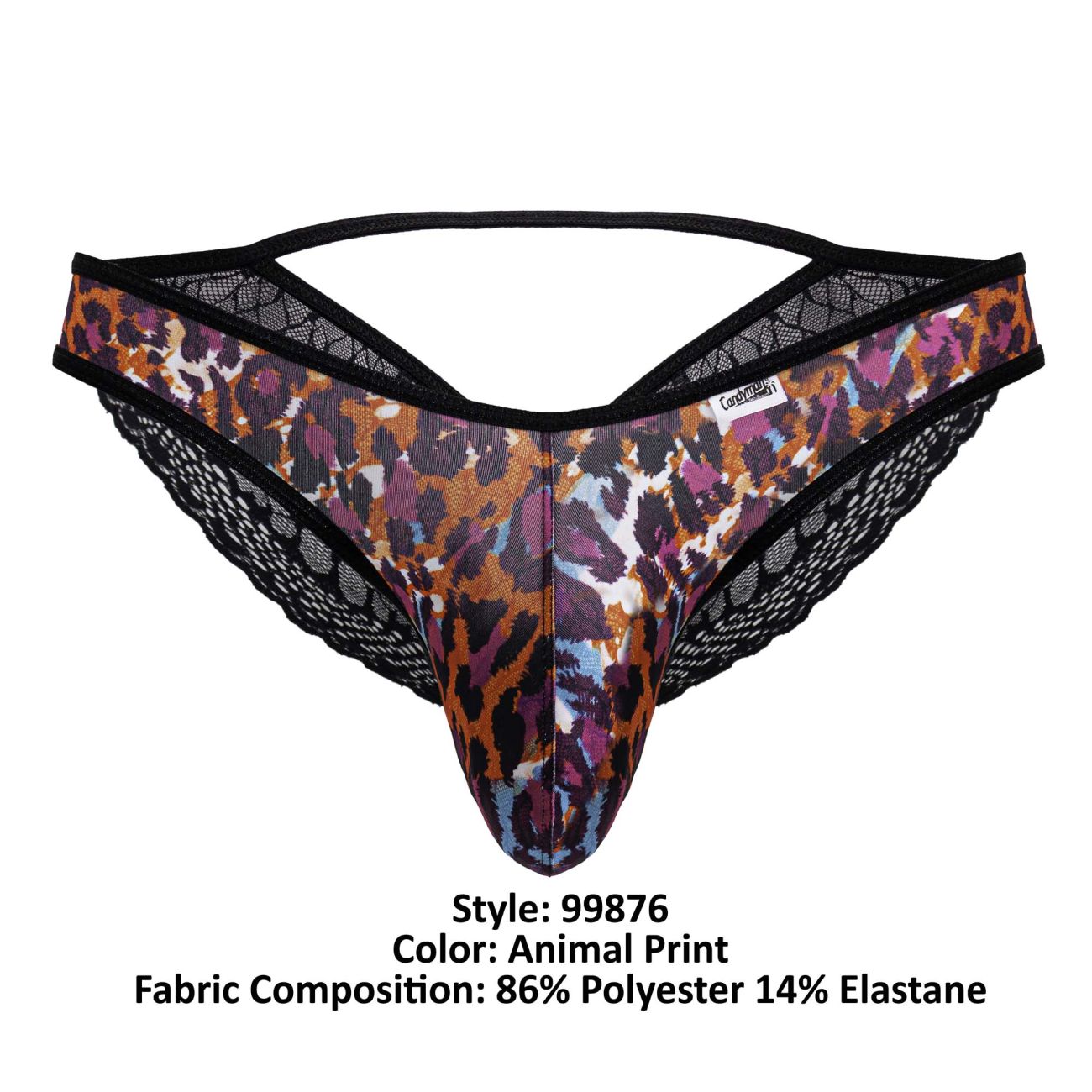 CandyMan 99876 Mens Daring Cut Out Leopard Briefs Animal Print