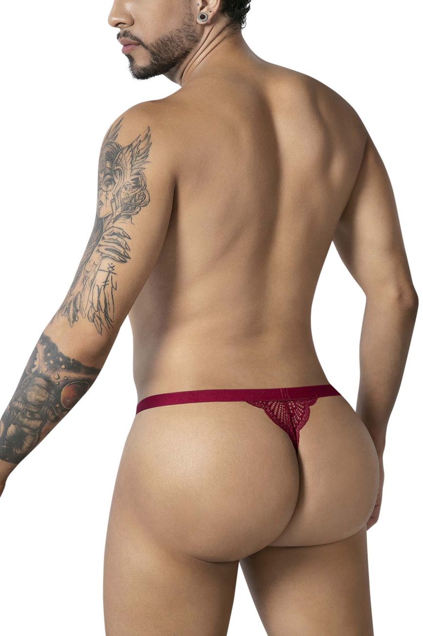 CandyMan 99915 Mens Sexy Lace Thongs Burgundy