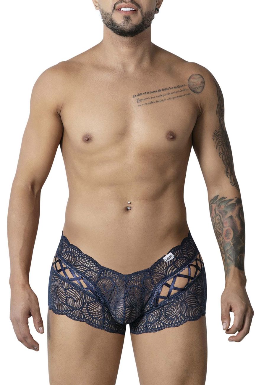 CandyMan 99916 Mens Sexy Lace Boxer Brief Trunks Navy