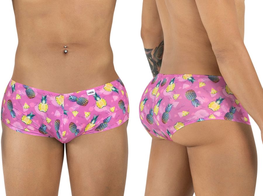 CandyMan 99922 Mens Holiday Low Rise Trunks Boxer Briefs Printed Pink
