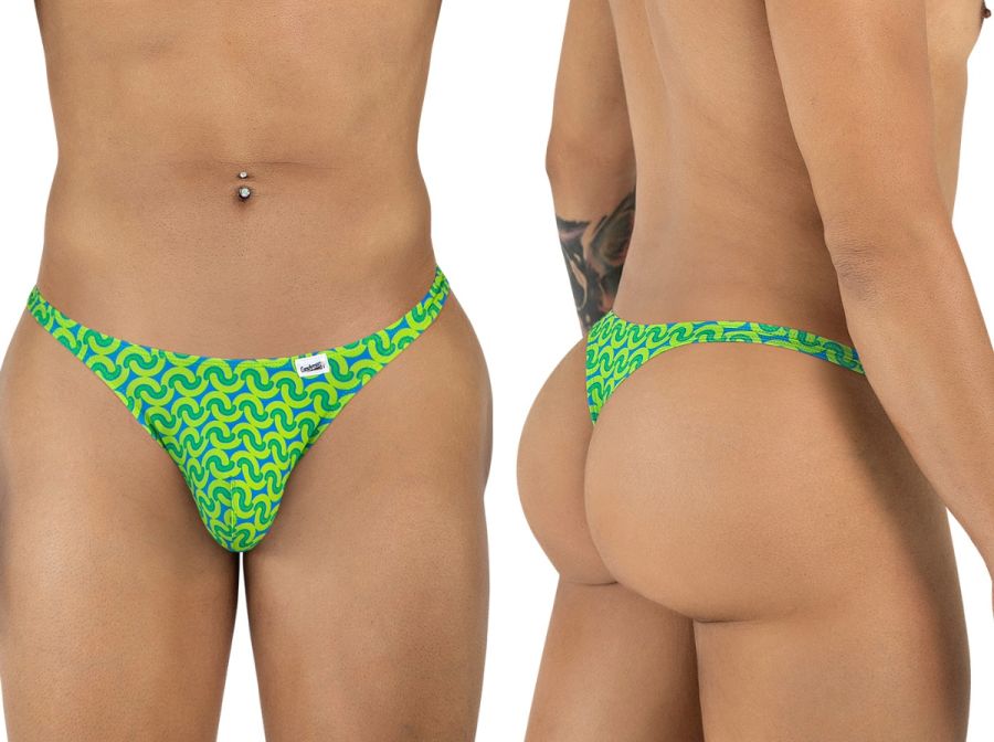 CandyMan 99924 Mens Colourful Modern Vibe Thongs Printed Green