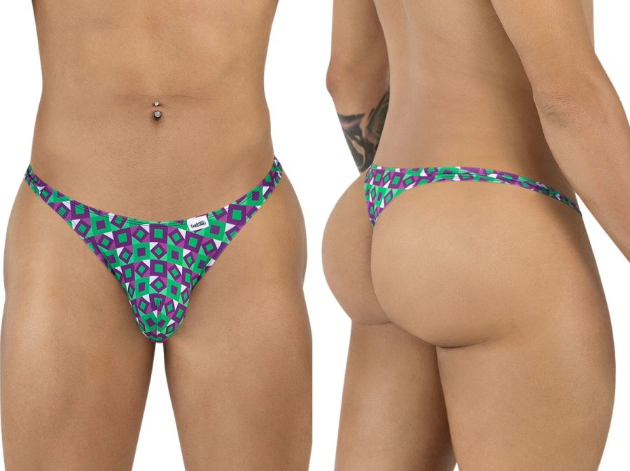 CandyMan 99924 Mens Colourful Modern Vibe Thongs Printed Purple