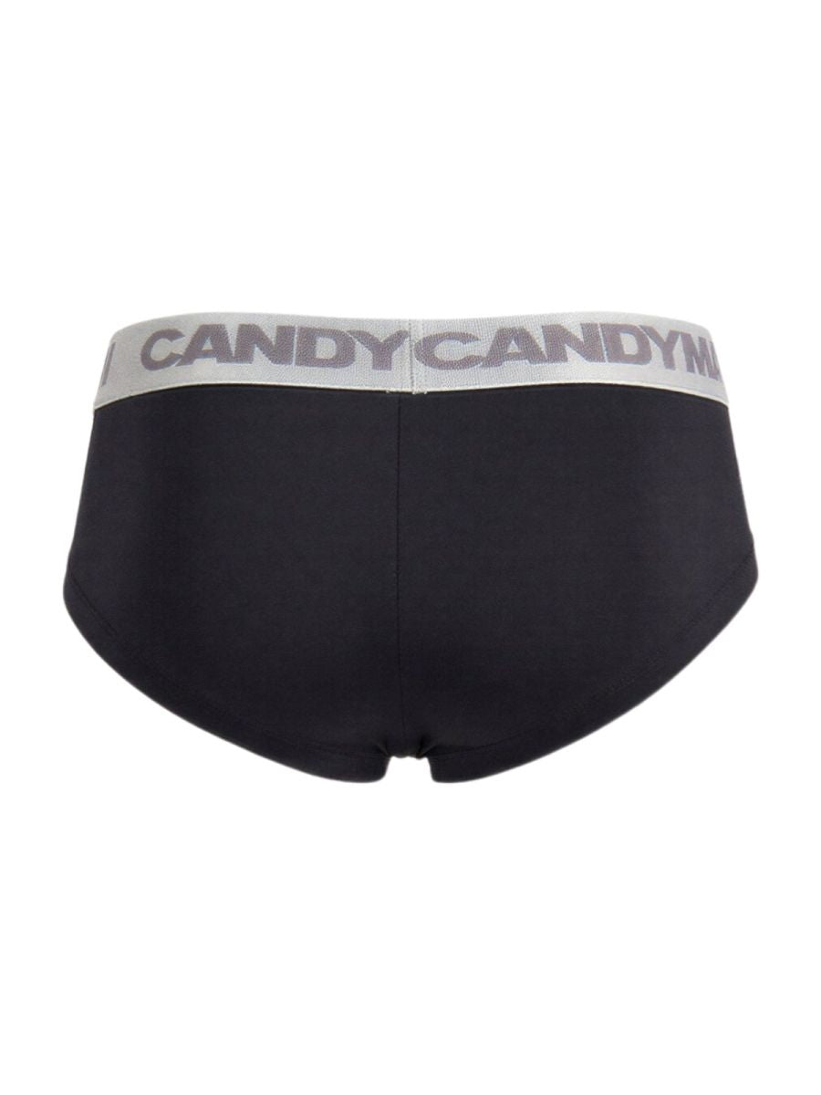 CandyMan 99932 Mens Supportive & Refined Briefs Black Silver