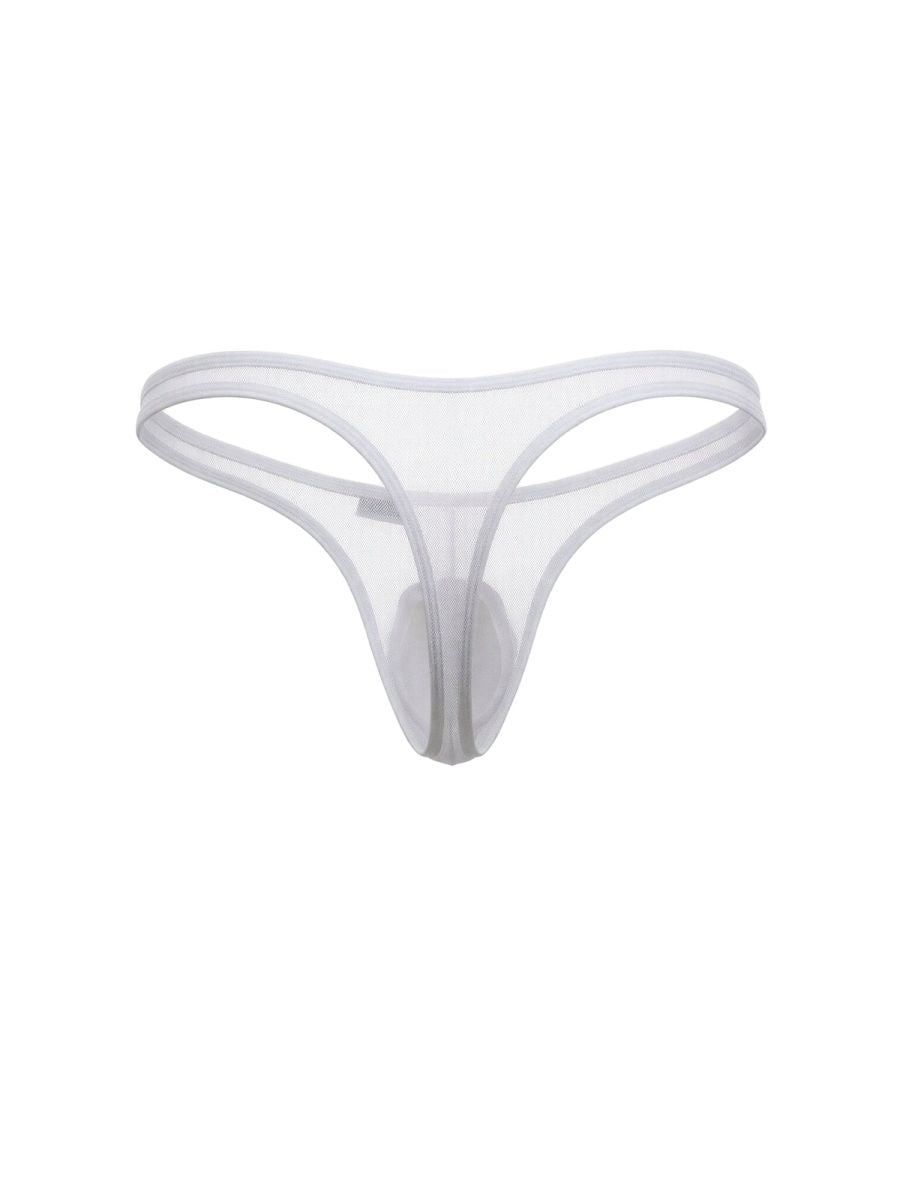 CandyMan 99954 Mens Minimal Barely There Thongs White Mesh Plus Sizes