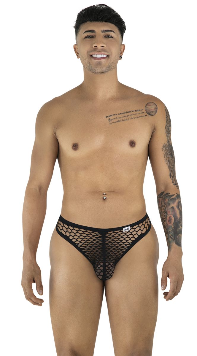 CandyMan 99963 Mens Sexy Fishnet Thong Black