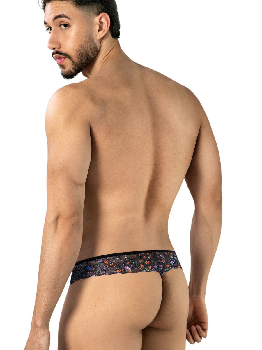 CandyMan 99975 Mens Printed Mesh Unleash Your Bold Style Thongs Color