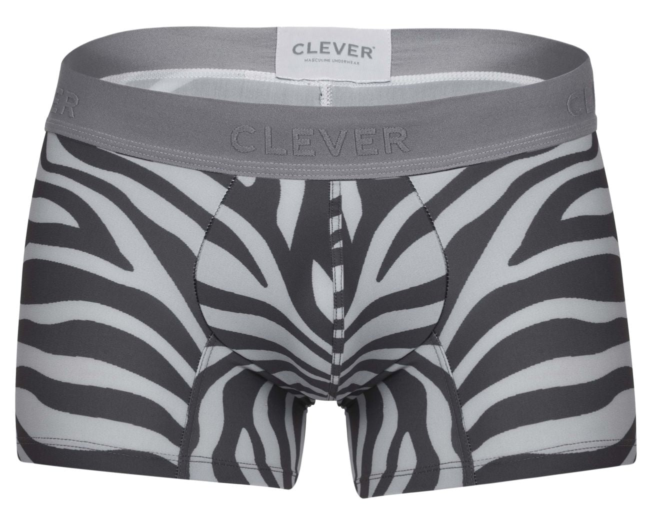 Clever 1800 Cebra Mens Zebra Animal Print Trunks Gray