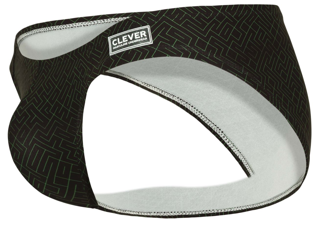 Clever 1853 Mens Laberin Low Rise Bikini Brief Black Geometic