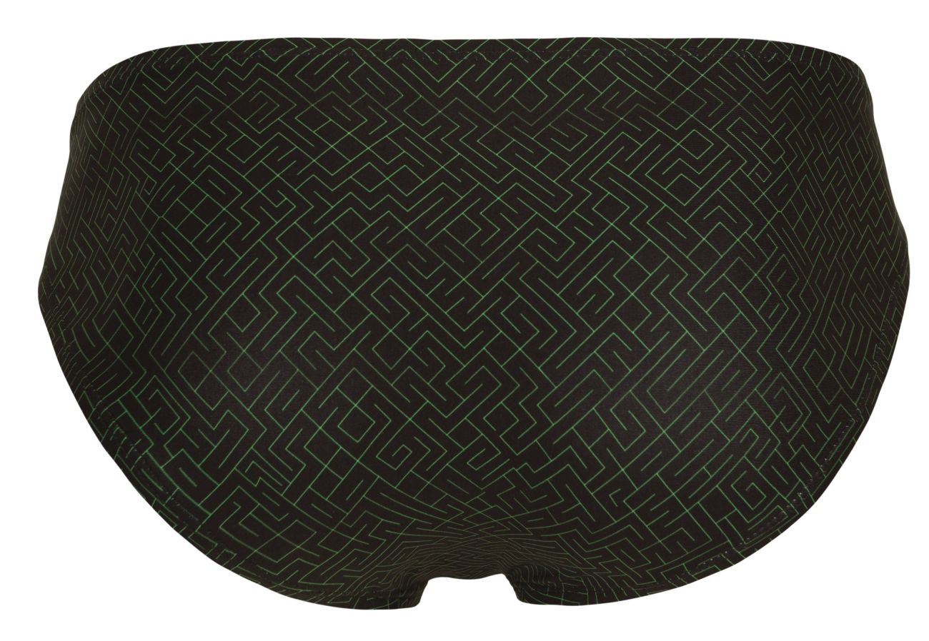 Clever 1853 Mens Laberin Low Rise Bikini Brief Black Geometic