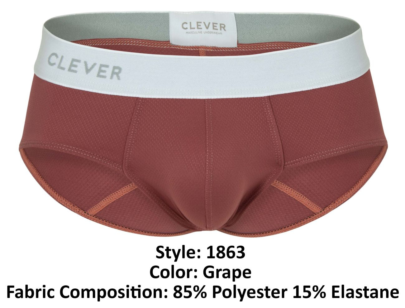 Clever 1863 Male Lecler Modern Comfort Briefs Grape