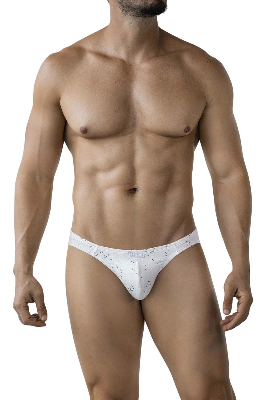 Clever 2039 Galaxy Mens Glitter Bikini Briefs White