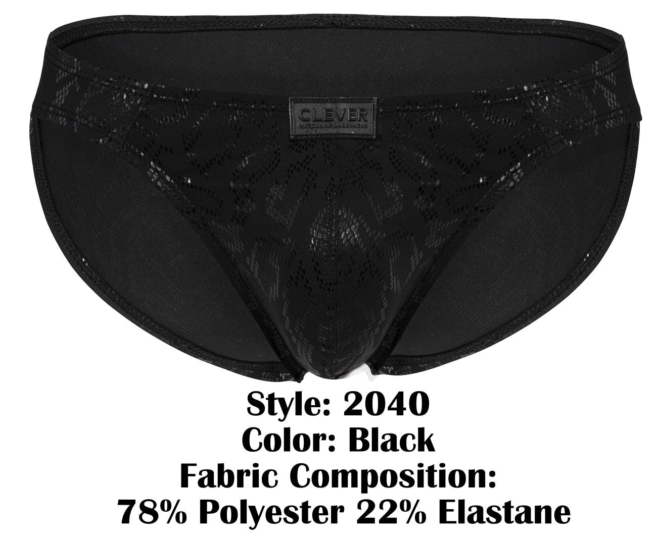 Clever 2040 Mens Luxe Bikini Briefs Black