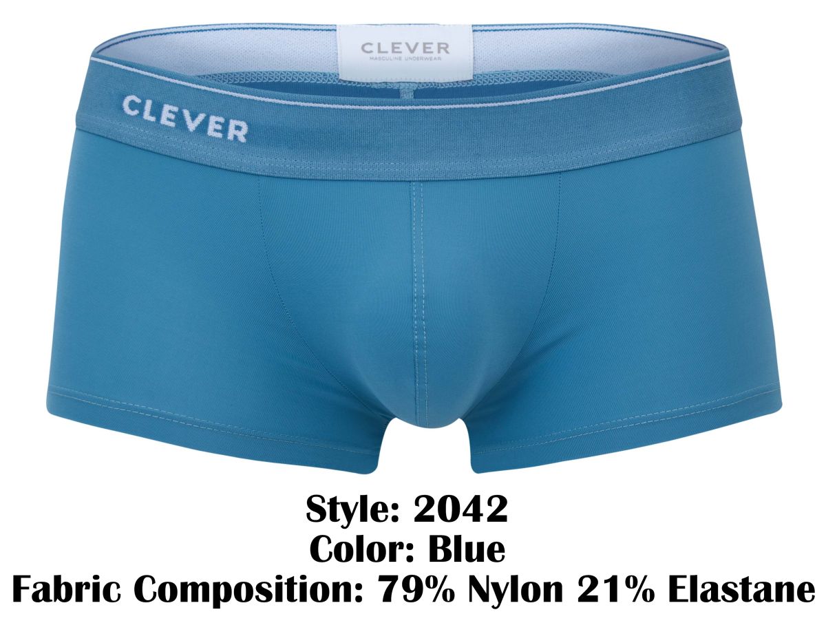 Clever 2042 Mendoza Mens Smooth Body Hugging Trunks Blue