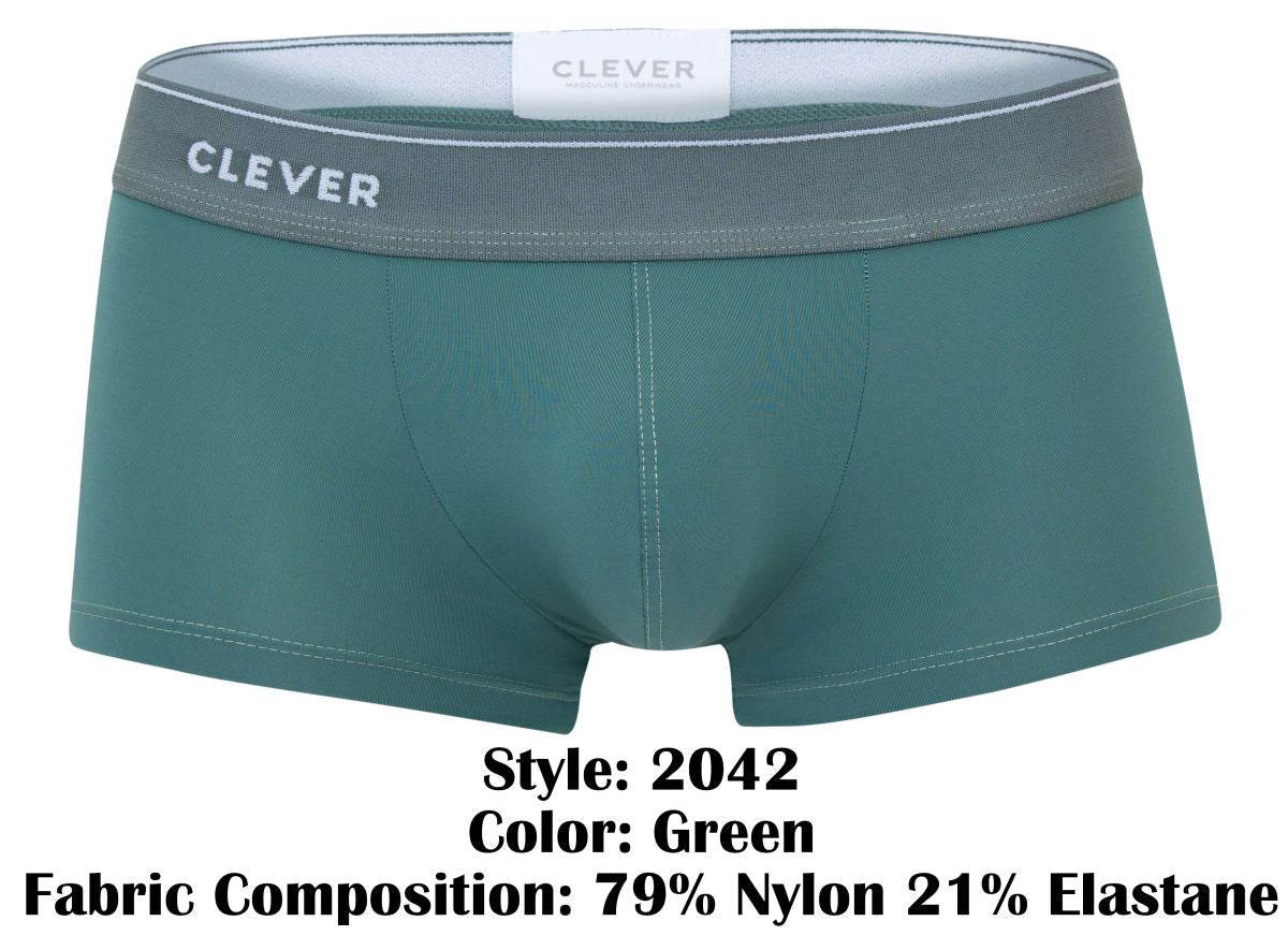Clever 2042 Mendoza Mens Smooth Body Hugging Trunks Green