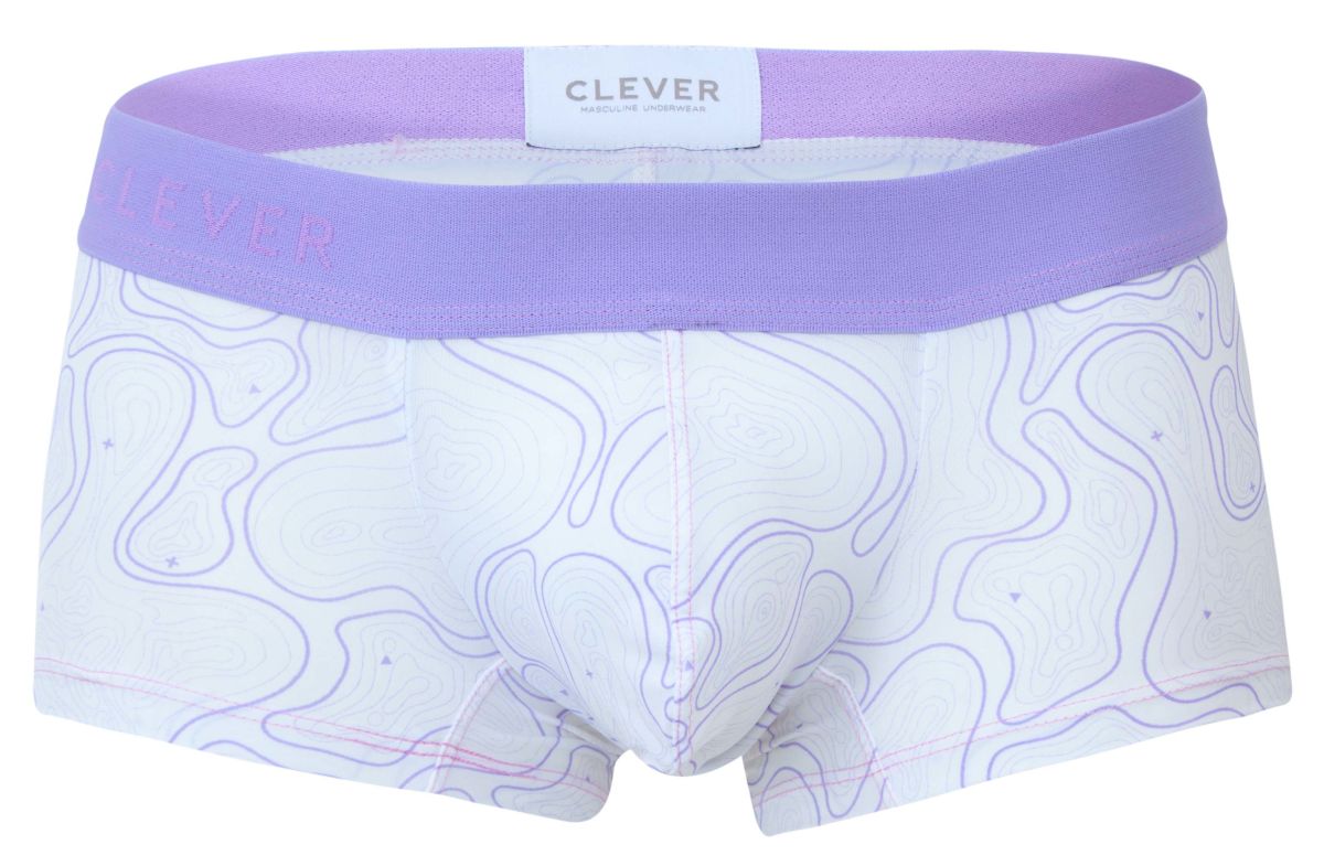 Clever 2056 Maze Mens Sporty Modern Trunks Lilac