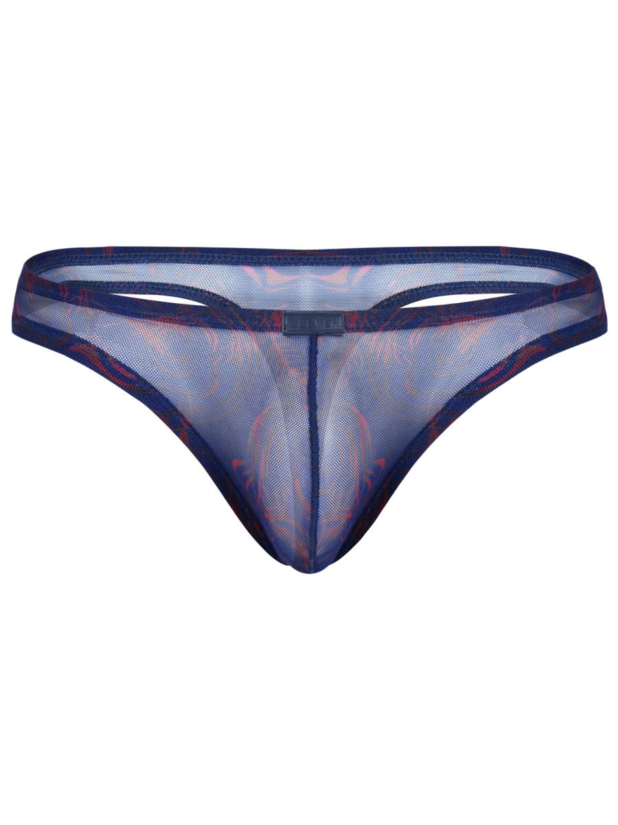 26037 Calipso Male Sheer Thongs for the Confident Man Blue