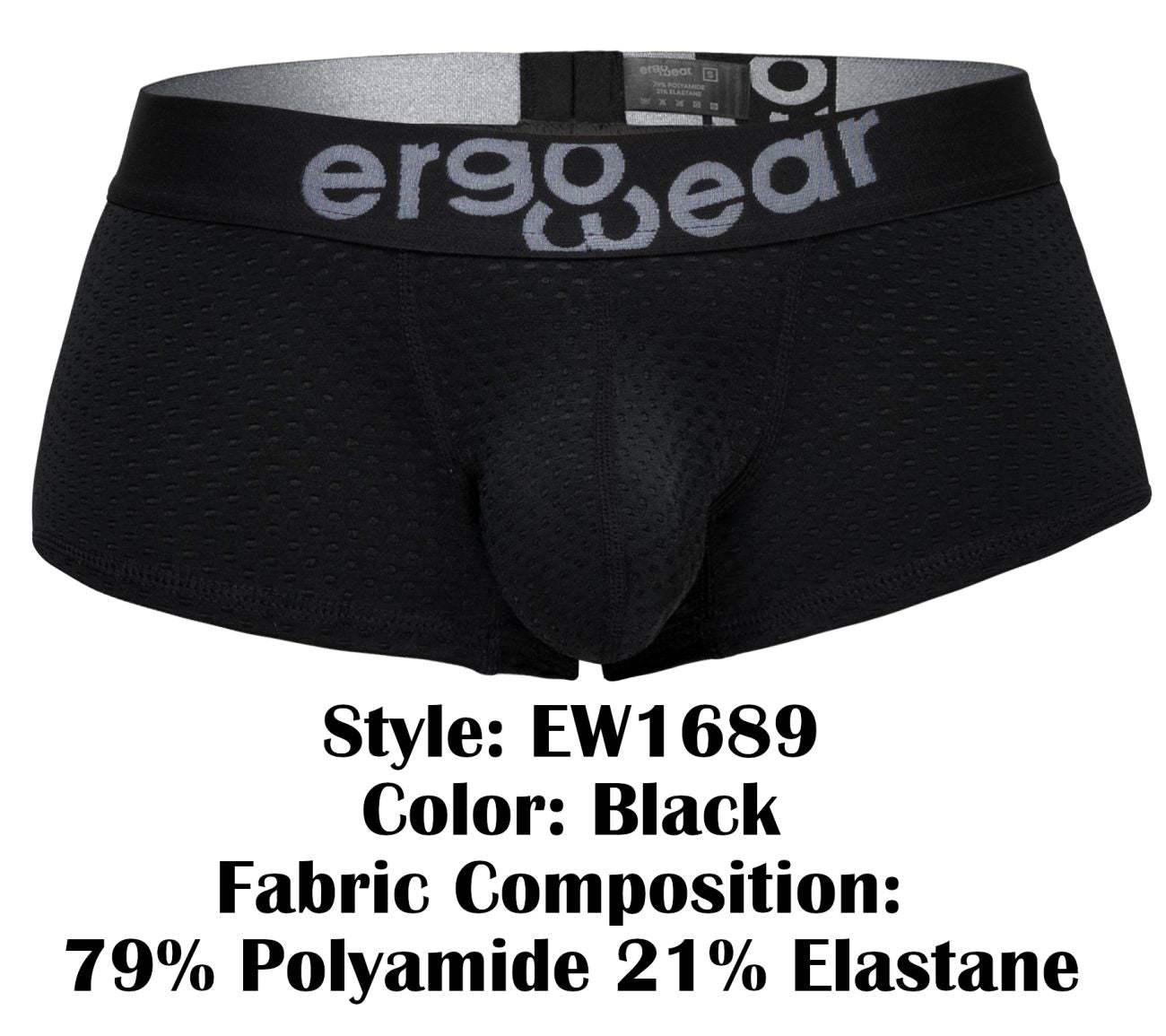 ErgoWear EW1689 MAX FLOW Mens Sleek Stretch Trunks Black