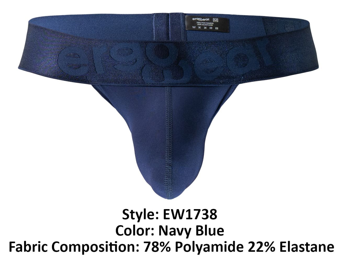 ErgoWear EW1738 MAX BOLD Male Stretchy Sleek Thong Navy Blue