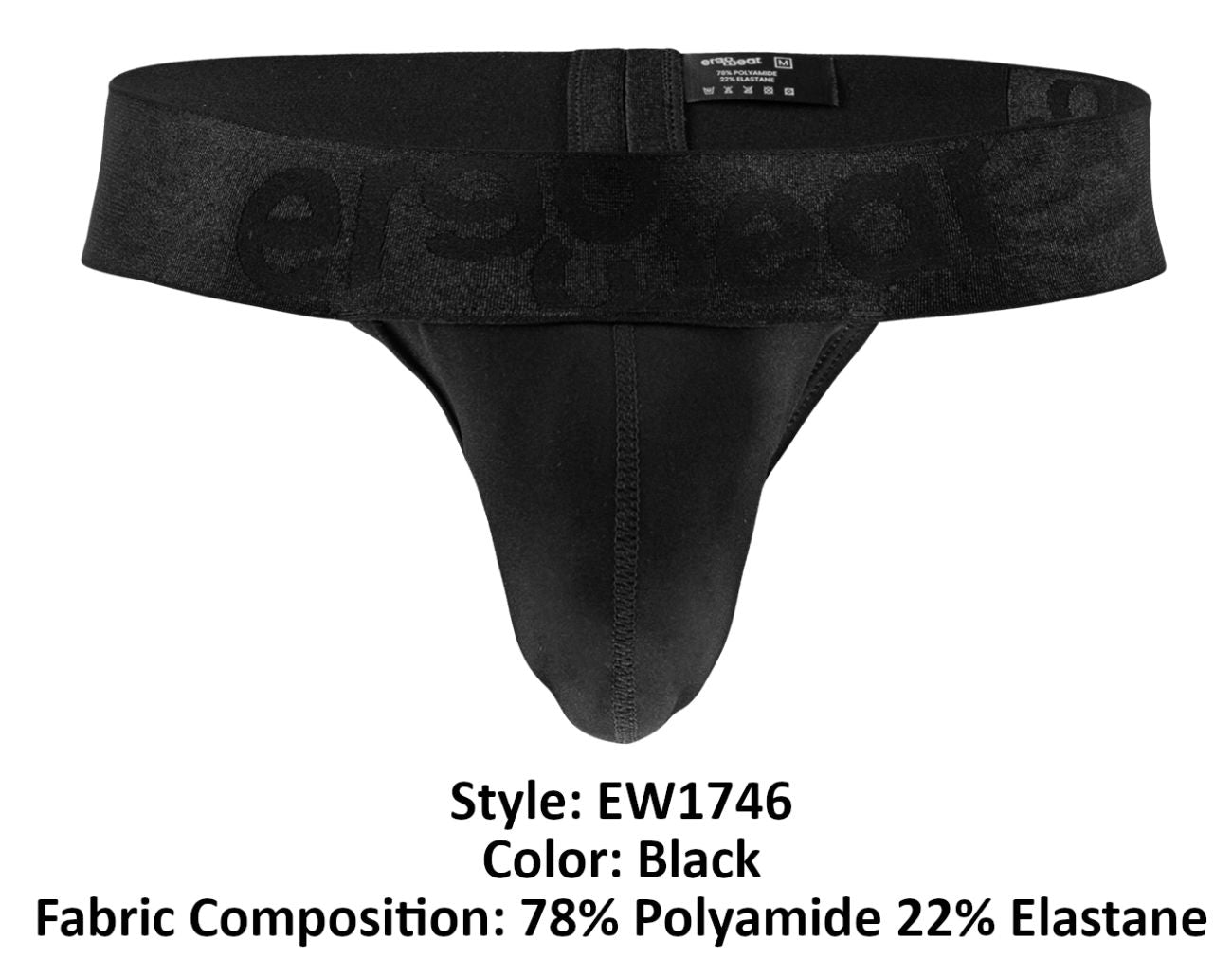 ErgoWear EW1746 MAX BOLD Male Stretchy Sleek Thong Black