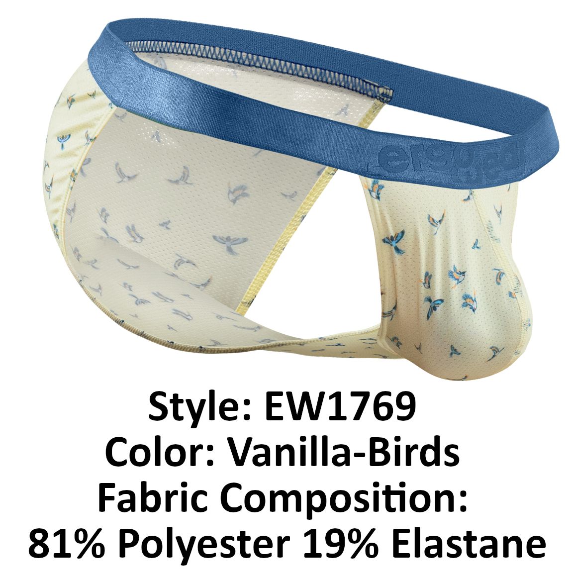 ErgoWear EW1769 SLK SE Male Comfortable Bikini Vanilla Birds