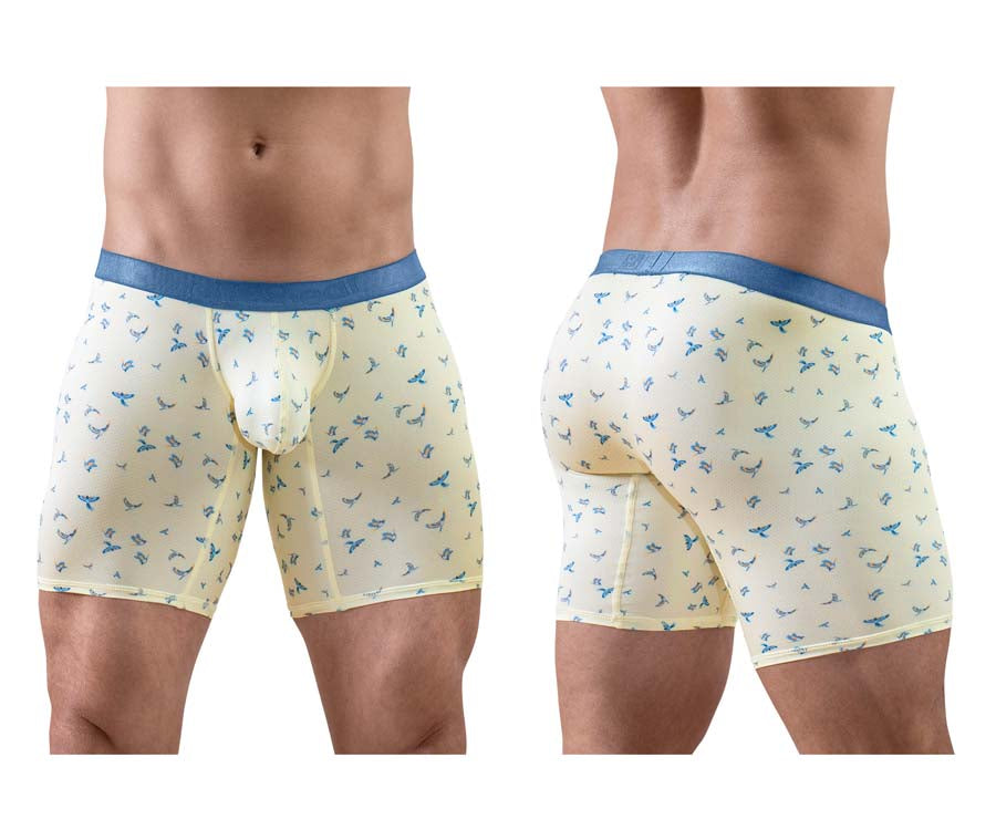 ErgoWear EW1771 SLK SE Male Comfortable Boxer Briefs Vanilla Birds