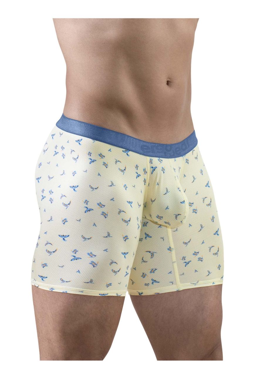 ErgoWear EW1771 SLK SE  Male Comfortable Boxer Briefs Vanilla Birds